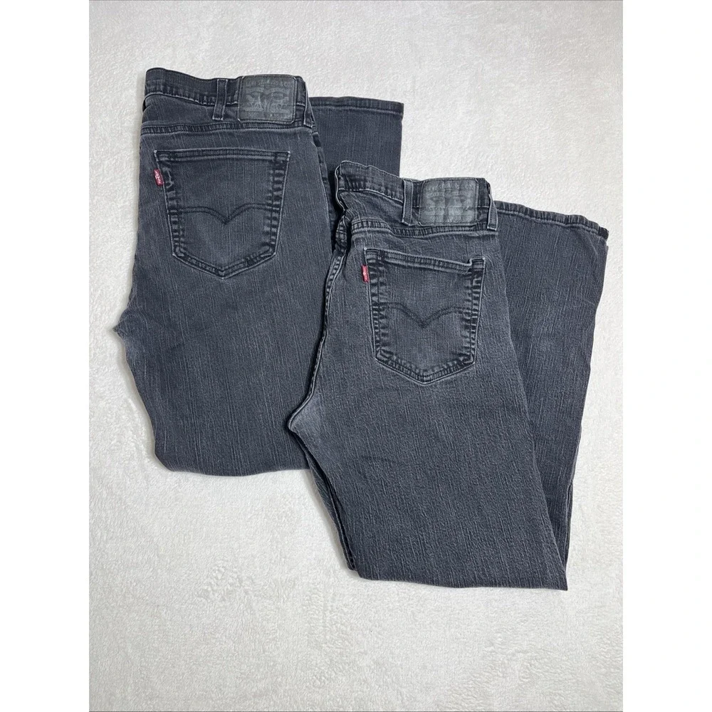Levi 559 2 Pairs Jeans Mens 38x32 Black Straight Leg Western Red Tab Grunge EUC